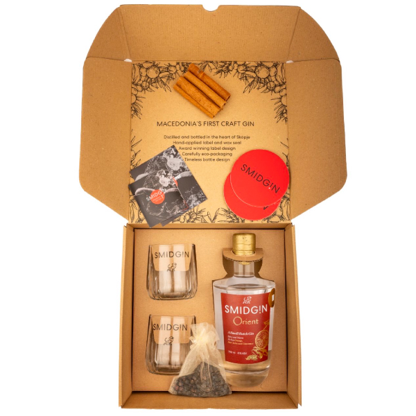 Gift Set Џин SmidGin Orient 0,7L со две чаши