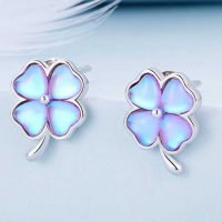 Сребрени обетки Four-leaf clover