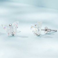 Сребрени обетки Crystal Butterfly