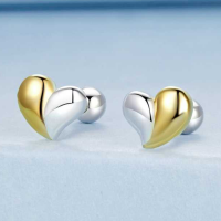 Сребрени обетки Golden Hearts