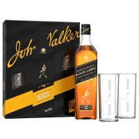 Виски Johnnie Walker Black Label 0,7L со 2 високи чаши