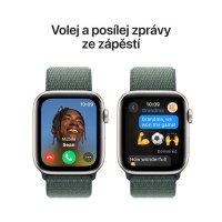 Apple Watch SE GPS 44mm Starlight Aluminium Case with Lake Green Sport Loop
