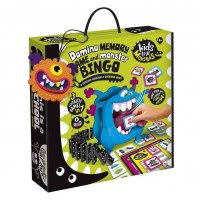  3-во-1 Друштвена игра Domino, Меморија и Monster Bingo